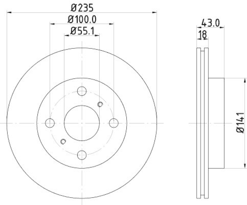 2x HELLA Bremsscheibe PRO 8DD 355 107-281
