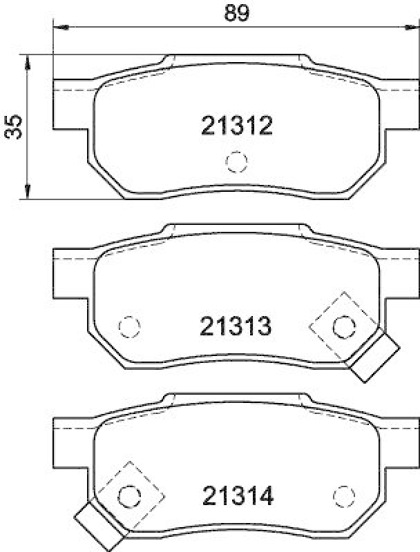 HELLA Bremsbelagsatz, Scheibenbremse 8DB 355 005-731