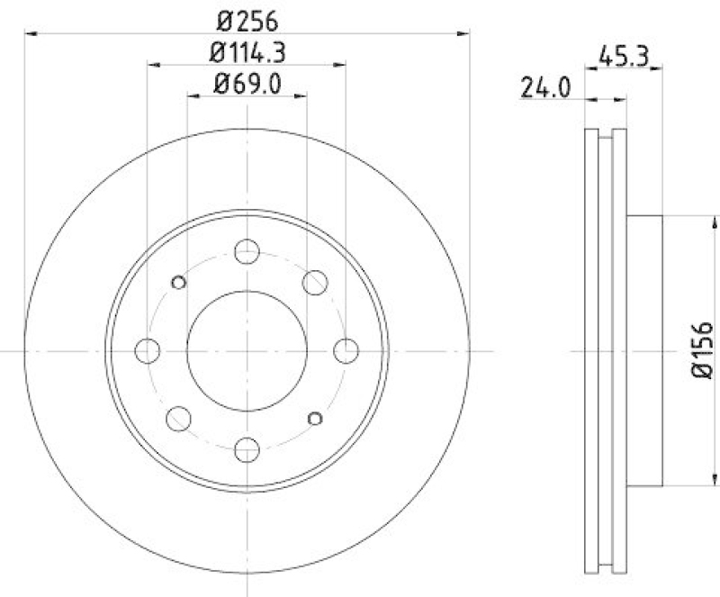 2x HELLA Bremsscheibe 8DD 355 107-321