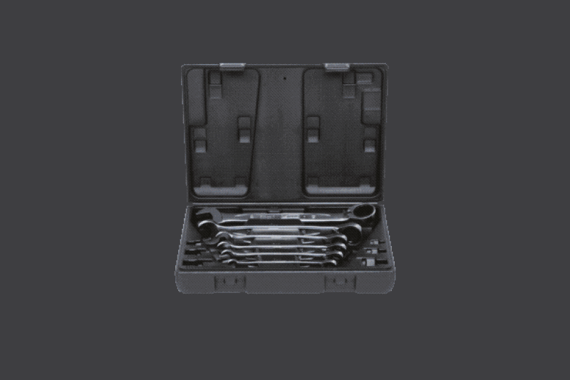 KS TOOLS Ratchet Ring Open-ended Spanner Set