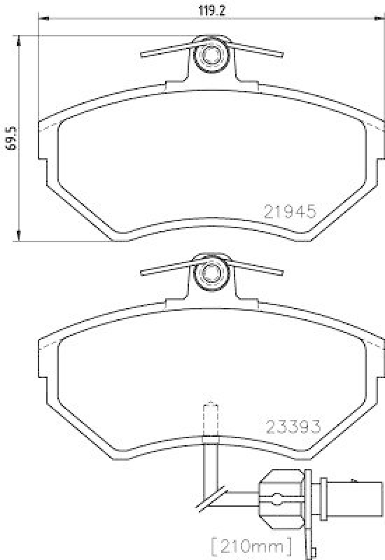HELLA Bremsbelagsatz, Scheibenbremse 8DB 355 018-451