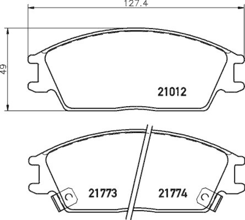 HELLA Bremsbelagsatz, Scheibenbremse 8DB 355 006-271