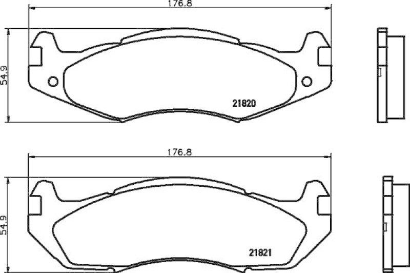 HELLA Bremsbelagsatz, Scheibenbremse 8DB 355 006-371