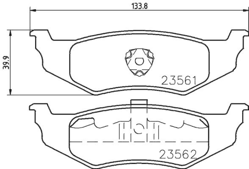 HELLA Bremsbelagsatz, Scheibenbremse 8DB 355 018-661