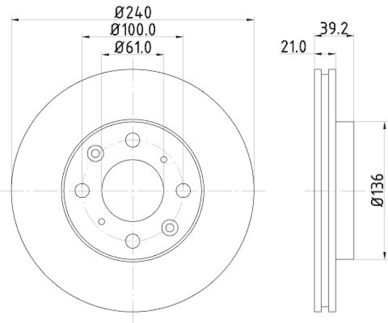 2x HELLA Bremsscheibe 8DD 355 108-151