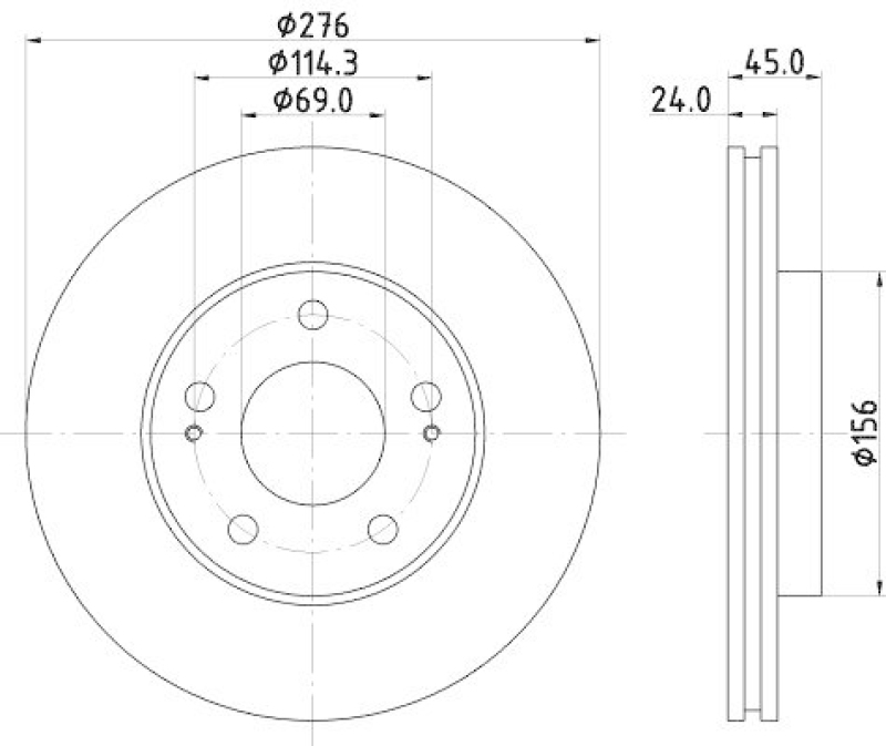2x HELLA Bremsscheibe 8DD 355 108-191