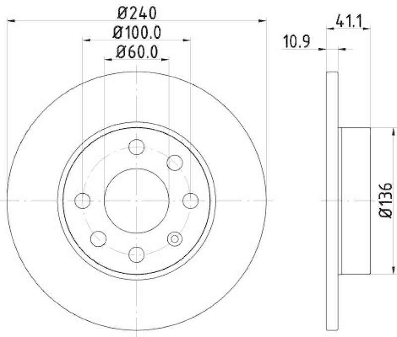 2x HELLA Bremsscheibe PRO 8DD 355 108-311