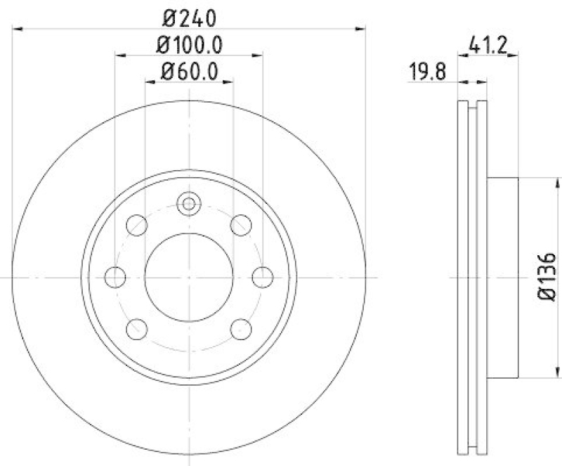 2x HELLA Bremsscheibe PRO 8DD 355 108-331