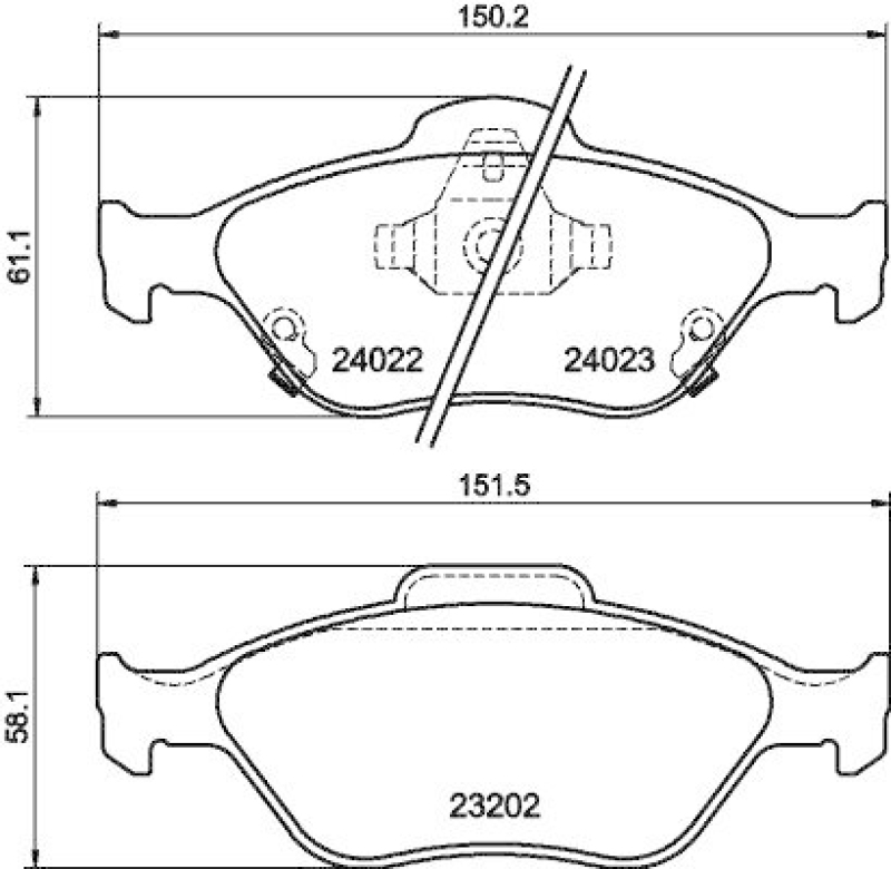 HELLA Bremsbelagsatz, Scheibenbremse 8DB 355 006-721