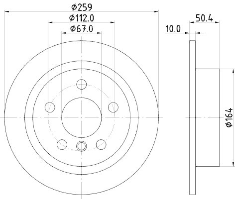 2x HELLA Bremsscheibe PRO 8DD 355 123-491
