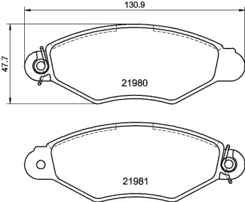 HELLA Bremsbelagsatz, Scheibenbremse 8DB 355 019-301