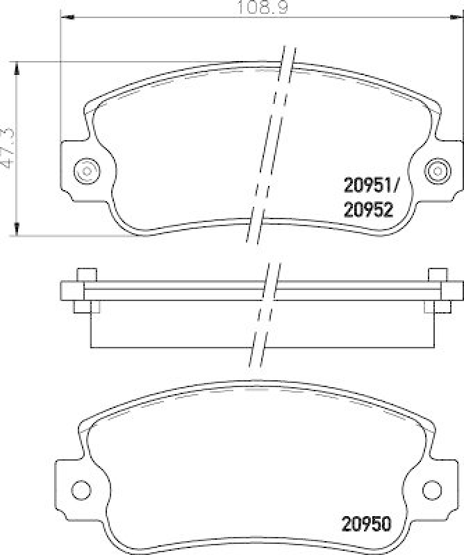 HELLA Bremsbelagsatz, Scheibenbremse 8DB 355 007-121
