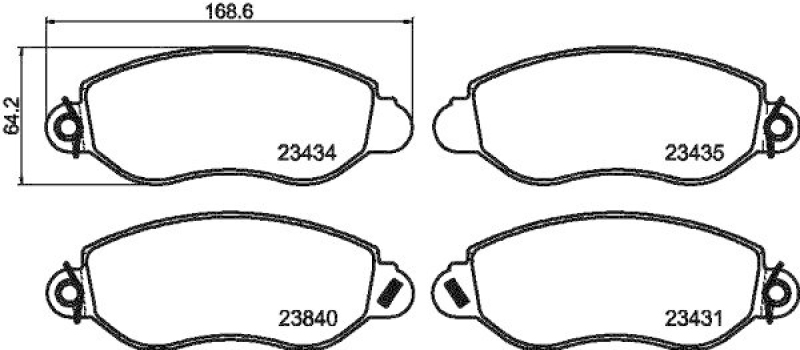 HELLA Bremsbelagsatz, Scheibenbremse 8DB 355 019-451