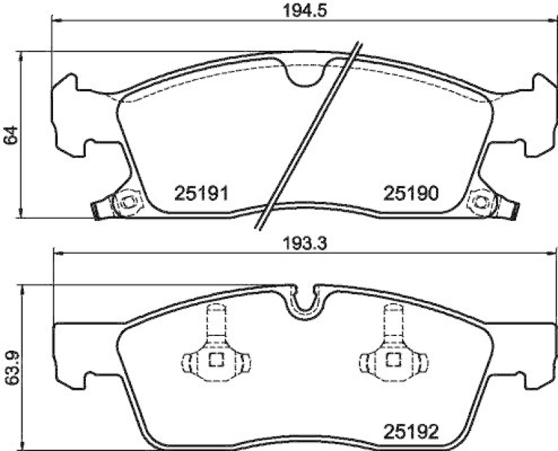 HELLA Bremsbelagsatz, Scheibenbremse 8DB 355 019-551