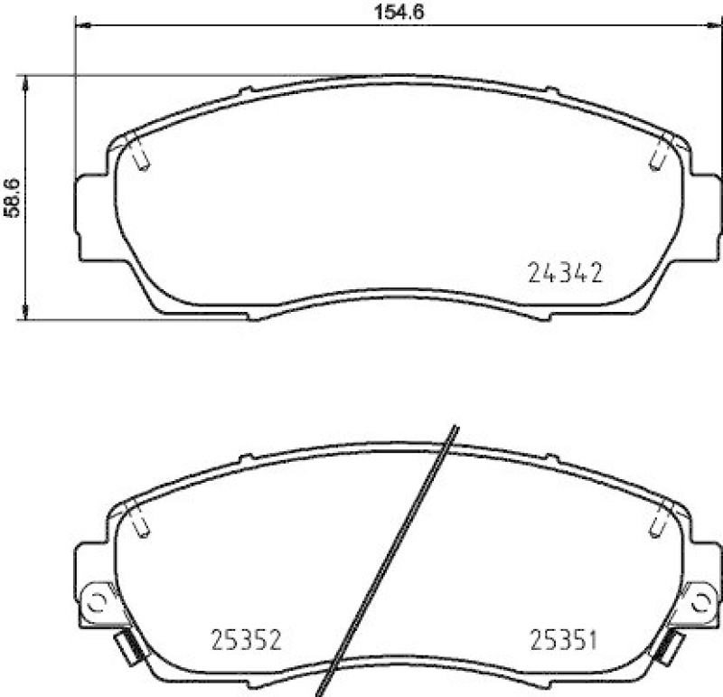 HELLA Bremsbelagsatz, Scheibenbremse 8DB 355 019-761