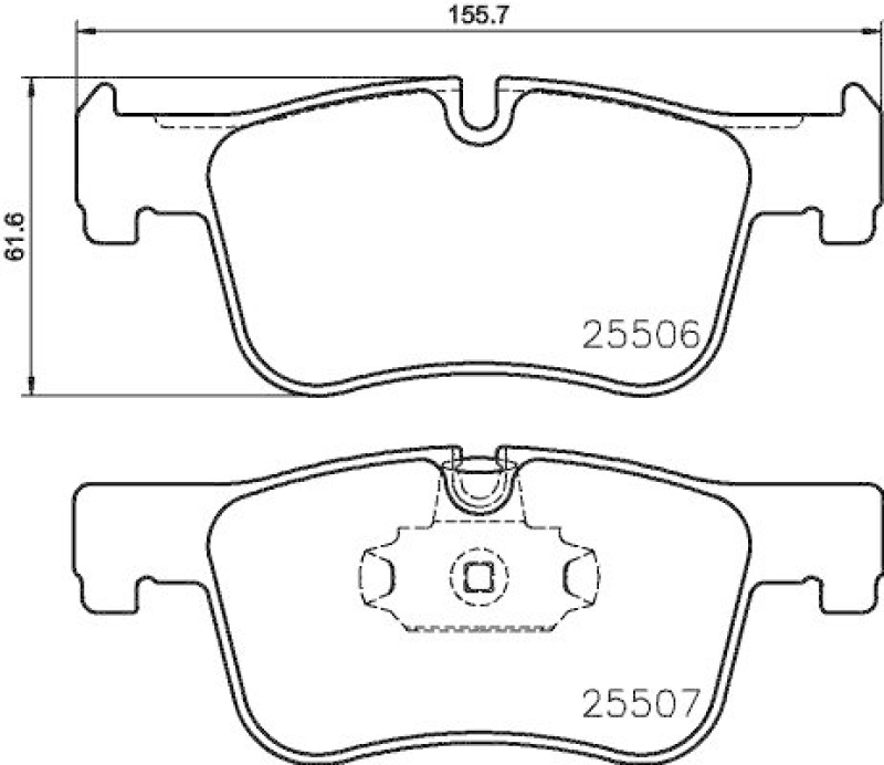 HELLA Bremsbelagsatz, Scheibenbremse 8DB 355 019-771