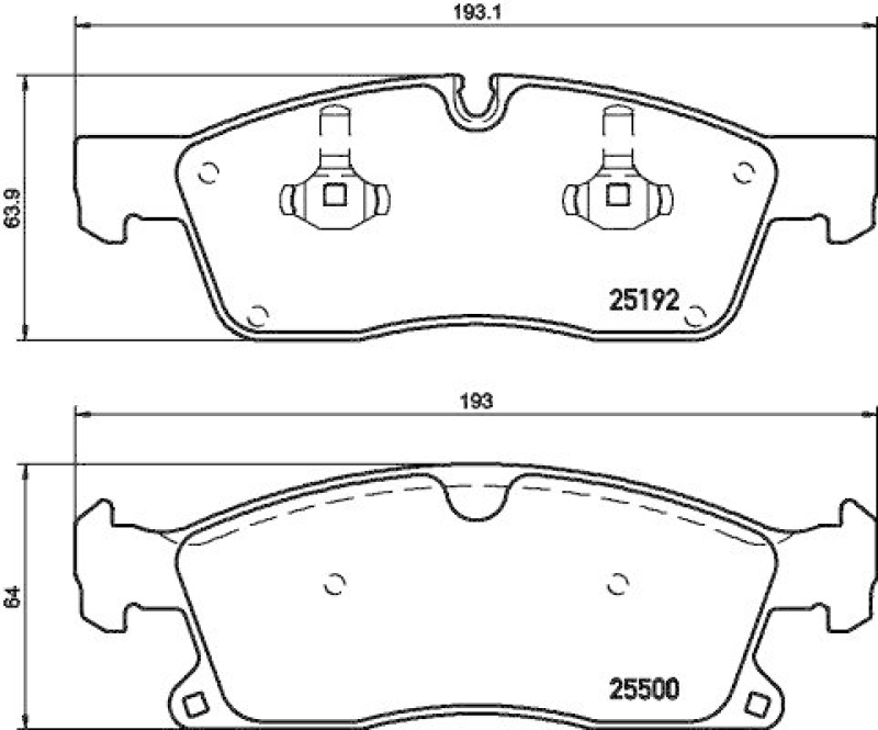 HELLA Bremsbelagsatz, Scheibenbremse 8DB 355 019-821