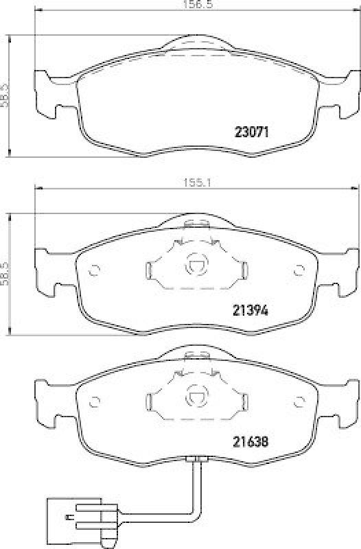 HELLA Bremsbelagsatz, Scheibenbremse 8DB 355 007-751