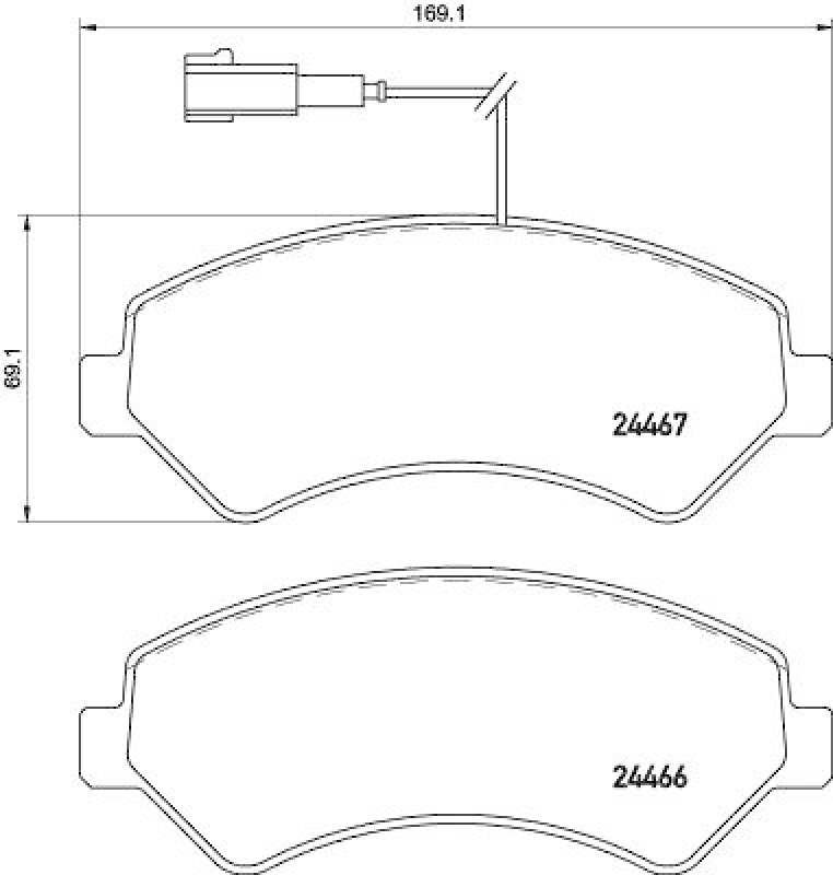 HELLA Bremsbelagsatz, Scheibenbremse 8DB 355 019-901