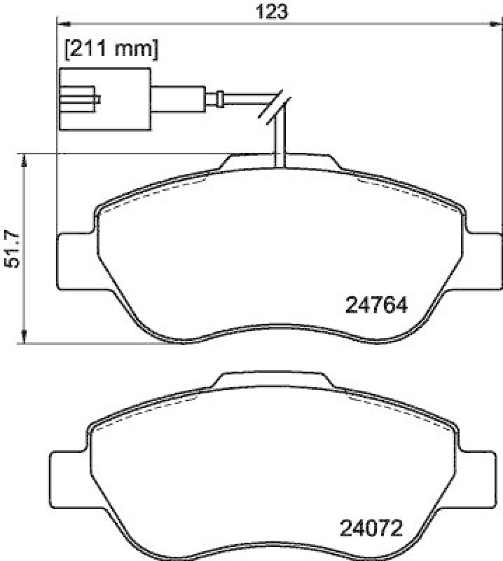HELLA Bremsbelagsatz, Scheibenbremse 8DB 355 019-921