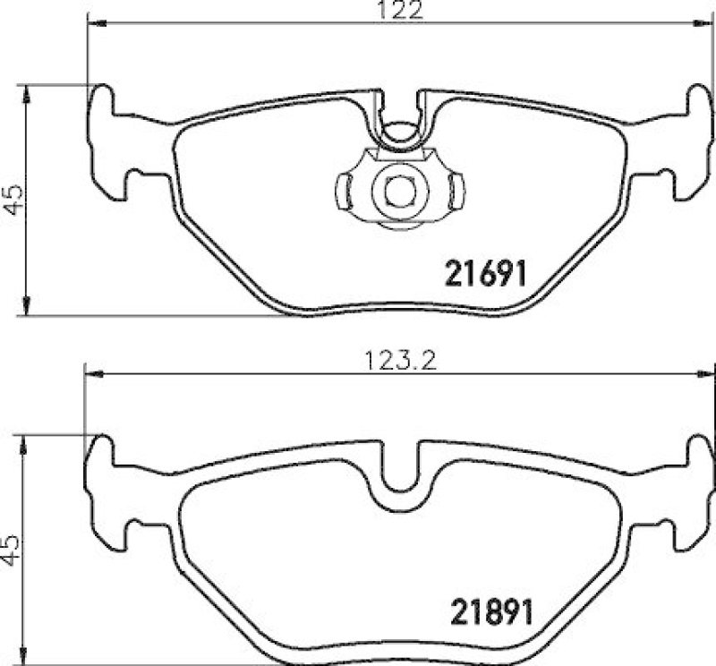 HELLA Bremsbelagsatz, Scheibenbremse 8DB 355 007-981