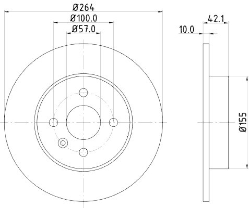 2x HELLA Bremsscheibe PRO 8DD 355 110-271