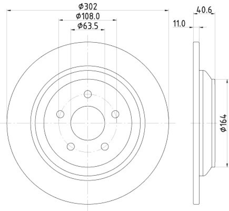 2x HELLA Bremsscheibe PRO 8DD 355 126-571
