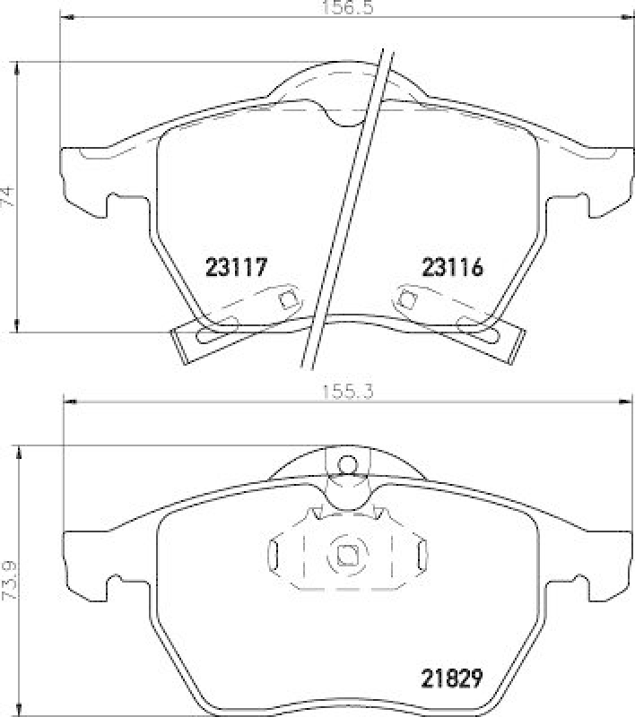 HELLA Bremsbelagsatz, Scheibenbremse 8DB 355 008-041