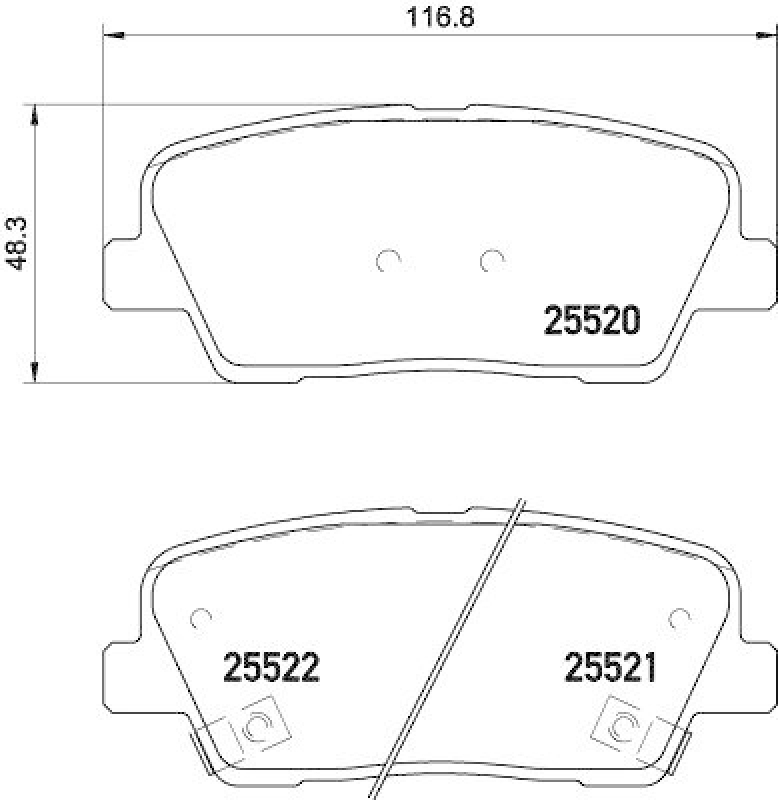HELLA Bremsbelagsatz, Scheibenbremse 8DB 355 020-101
