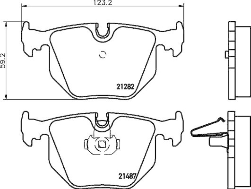 HELLA Bremsbelagsatz, Scheibenbremse 8DB 355 008-091