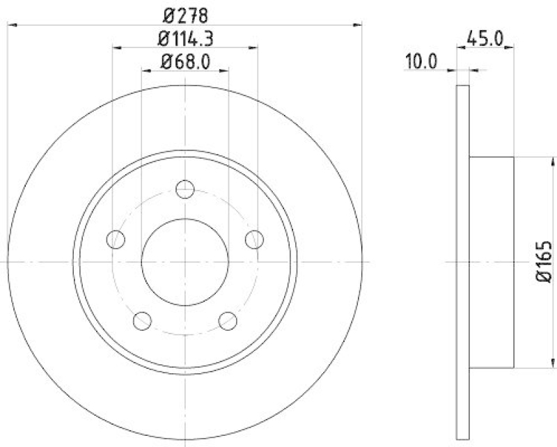 2x HELLA Bremsscheibe PRO 8DD 355 110-401