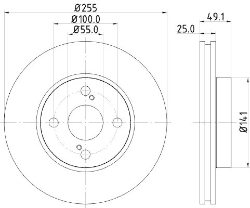2x HELLA Bremsscheibe PRO 8DD 355 110-431
