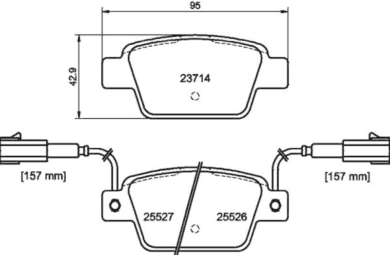 HELLA Bremsbelagsatz, Scheibenbremse 8DB 355 020-181