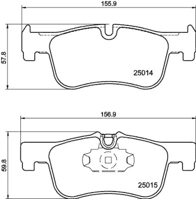 HELLA Bremsbelagsatz, Scheibenbremse 8DB 355 020-201