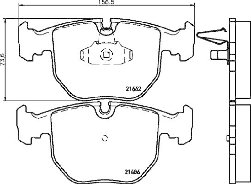HELLA Bremsbelagsatz, Scheibenbremse 8DB 355 008-281