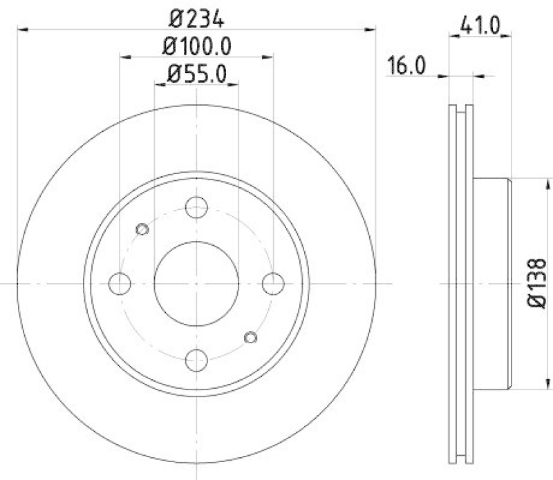 2x HELLA Bremsscheibe 8DD 355 110-701