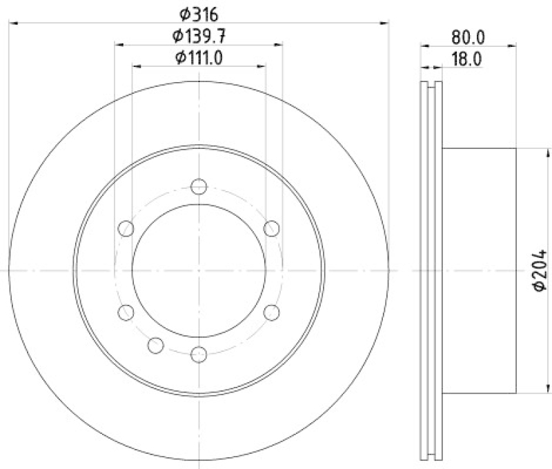 2x HELLA Brake Disc