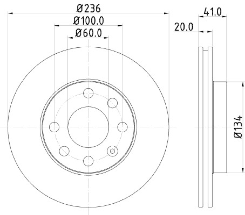 2x HELLA Brake Disc PRO High Carbon