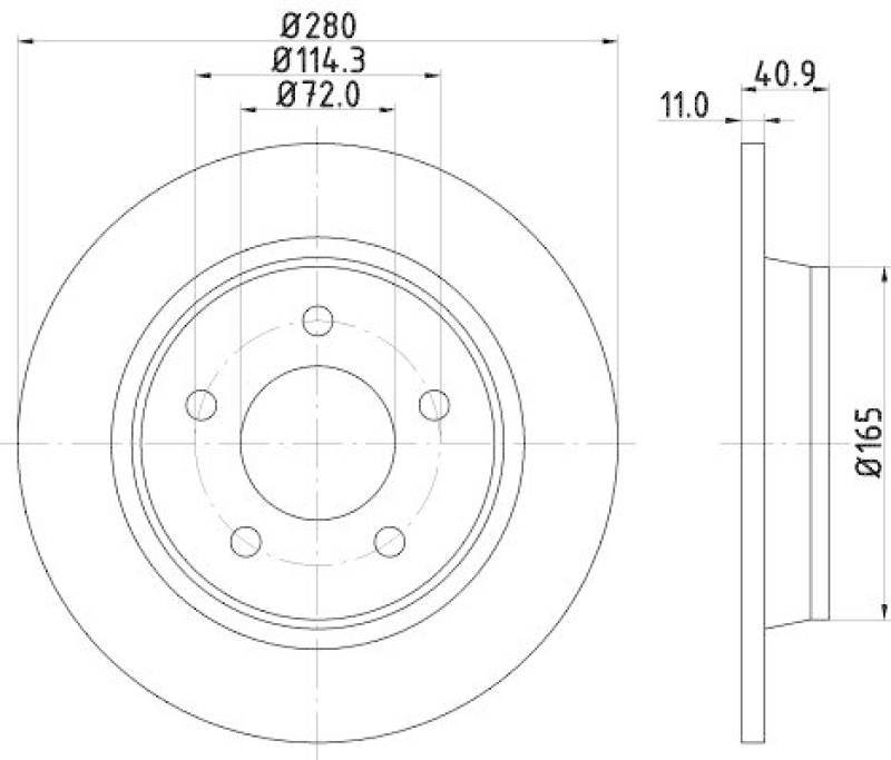 2x HELLA Bremsscheibe 8DD 355 110-911