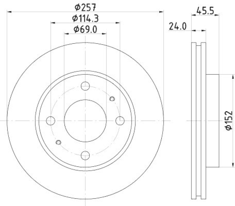 2x HELLA Bremsscheibe 8DD 355 110-931