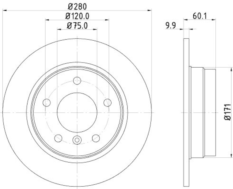 2x HELLA Bremsscheibe PRO High Carbon 8DD 355 127-051