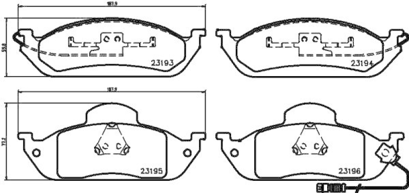 HELLA Bremsbelagsatz, Scheibenbremse 8DB 355 008-661