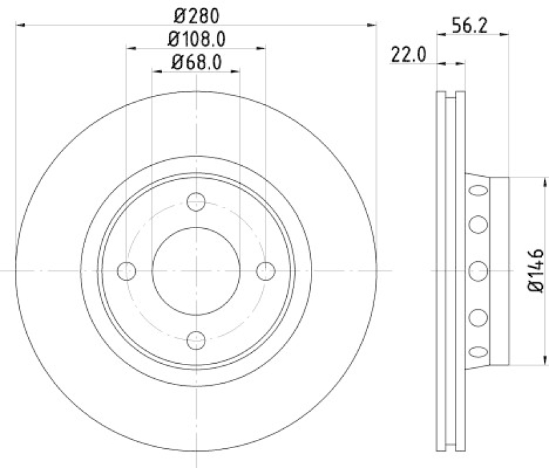 2x HELLA Bremsscheibe PRO High Carbon