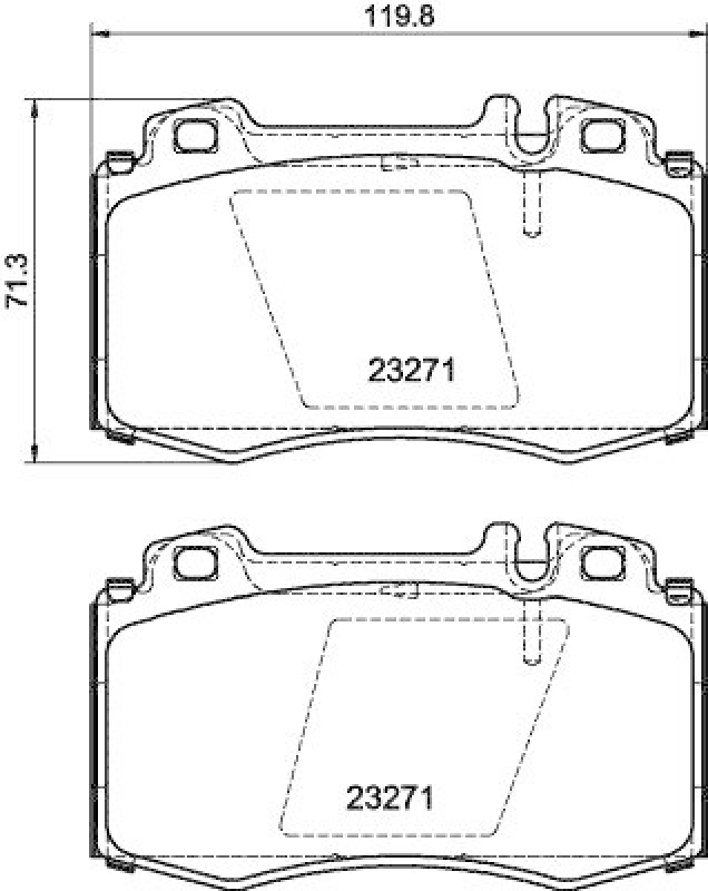 HELLA Bremsbelagsatz, Scheibenbremse 8DB 355 008-691