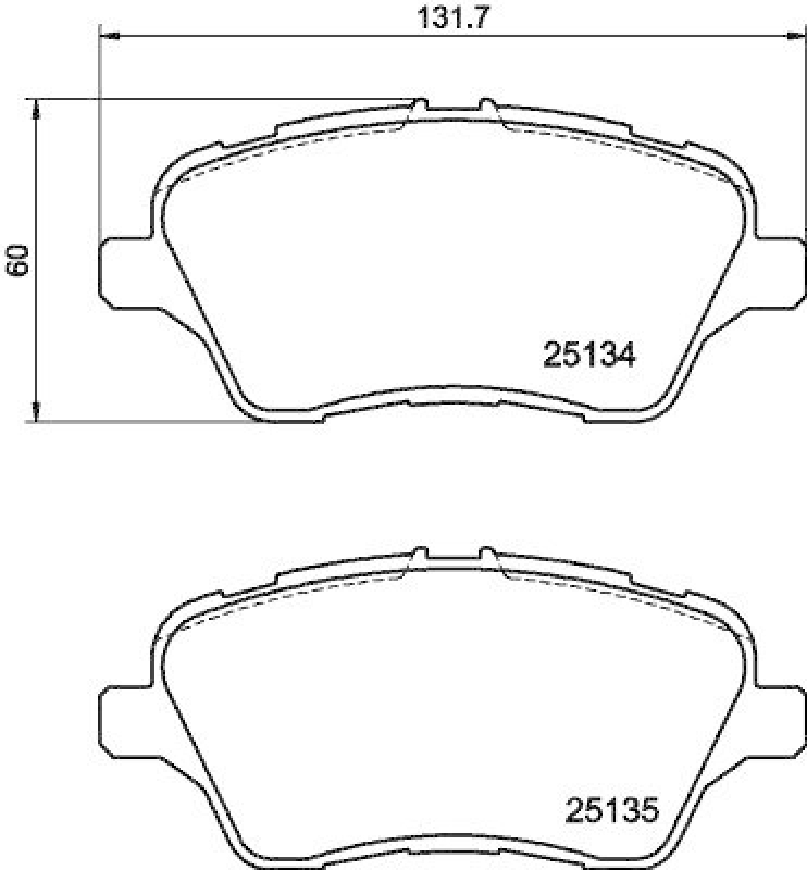 HELLA Bremsbelagsatz, Scheibenbremse 8DB 355 020-621
