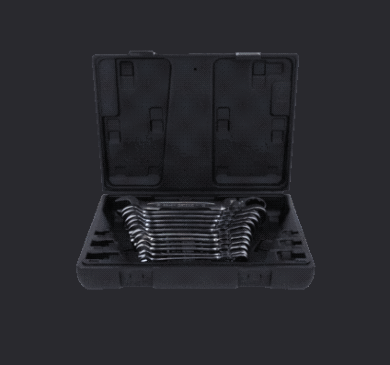 KS TOOLS Ratchet Ring Open-ended Spanner Set