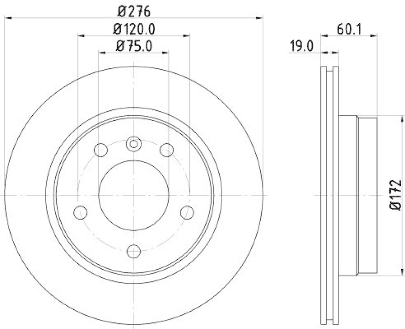 2x HELLA Bremsscheibe PRO High Carbon 8DD 355 127-181