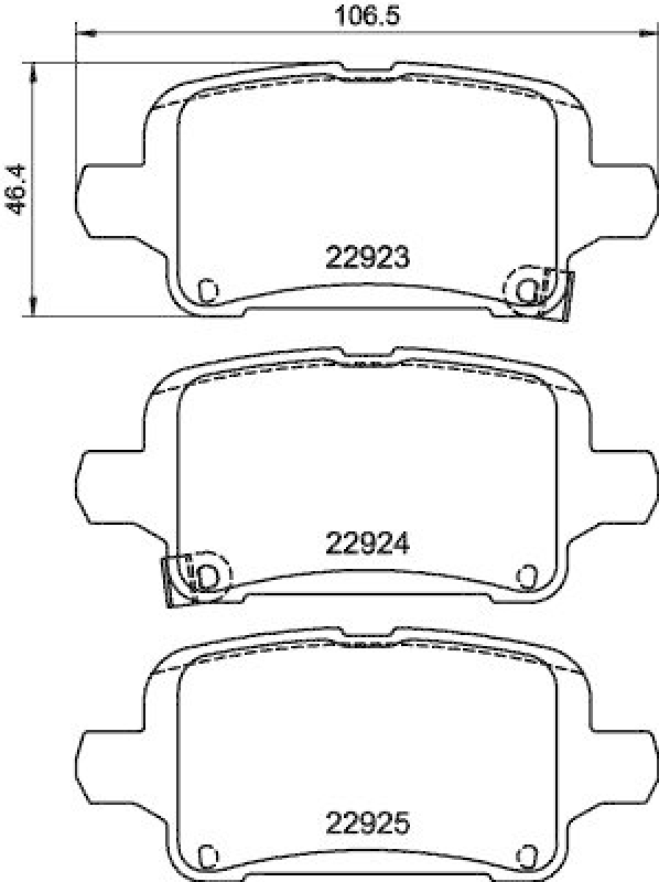 HELLA Bremsbelagsatz, Scheibenbremse 8DB 355 037-721