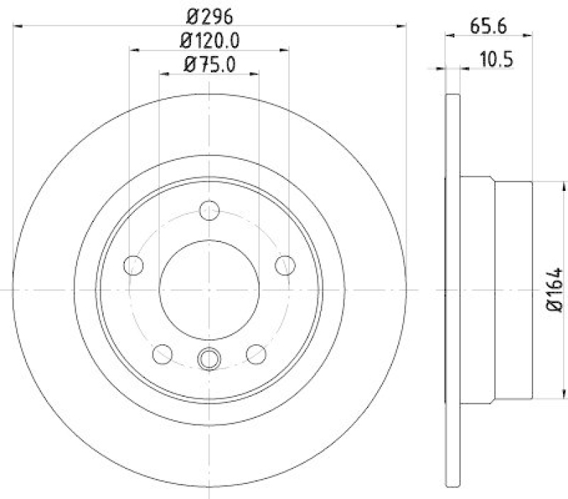 2x HELLA Bremsscheibe PRO 8DD 355 111-301