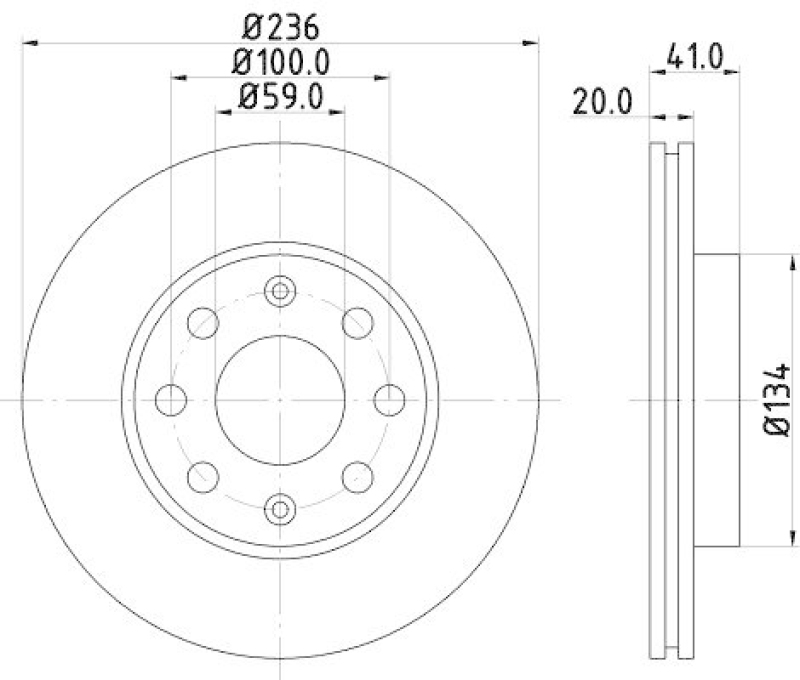 2x HELLA Bremsscheibe 8DD 355 111-341